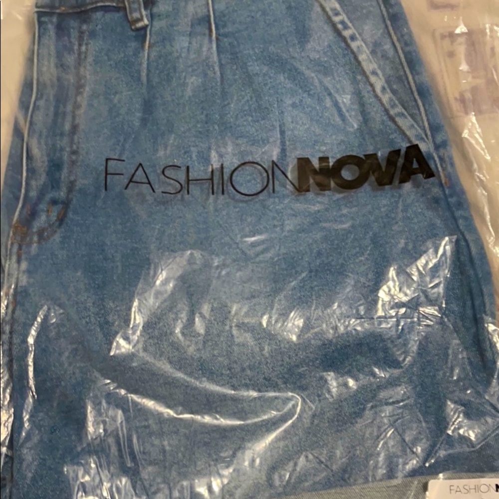 Fashion Nova High Rise Blue Jean Shorts